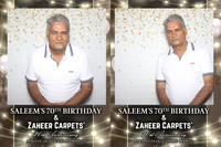 April 15, Saleem's 70th Birthday & Zaheer Carpet's 10th Anniversary